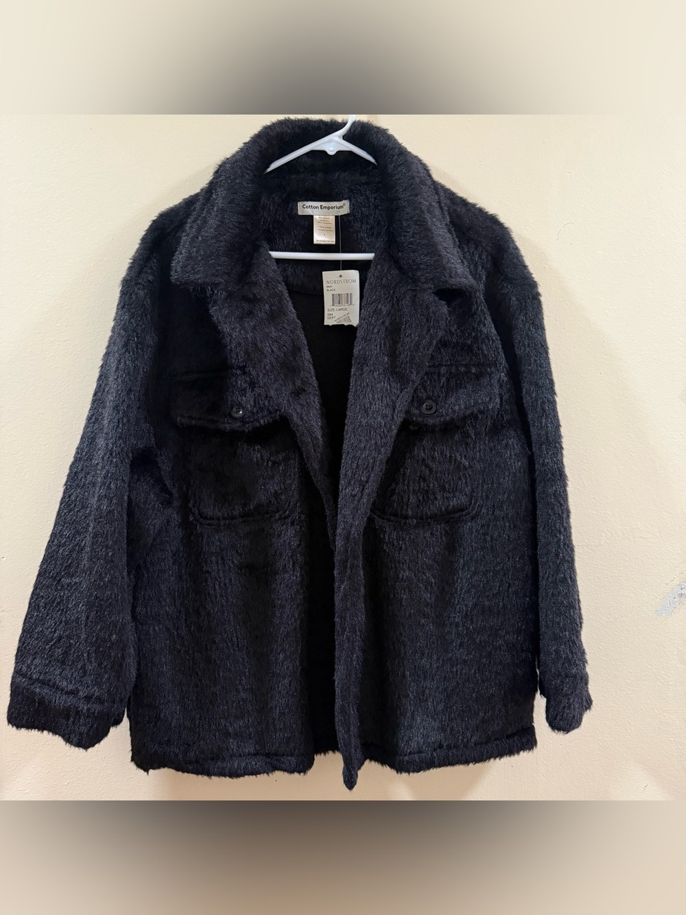 Cotton Emporium Black Plush Teddy Shacket